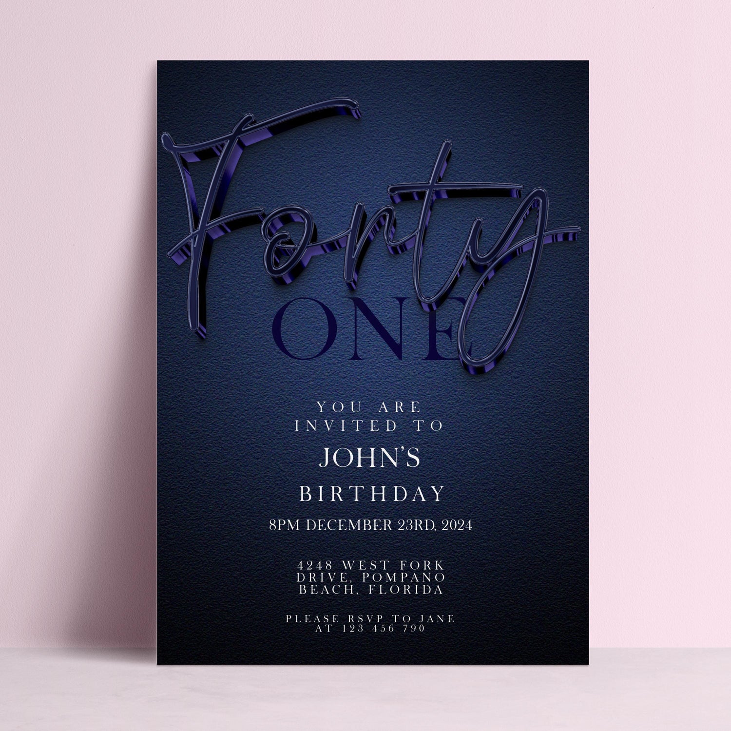 The image is a birthday invitation for John's birthday party.