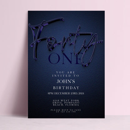 The image is a birthday invitation for John's birthday party.