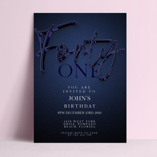The image is a birthday invitation for John's birthday party.