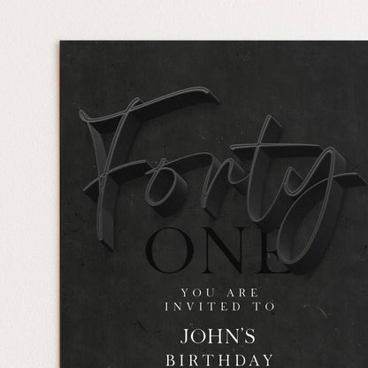 The image is a birthday invitation for John's birthday, featuring the text "You are invited to John's birthday" prominently displayed.