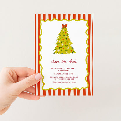 Christmas Save the Date, Christmas Party Invitation, Holiday Party Invite, Editable Christmas Invite, Corjl Template