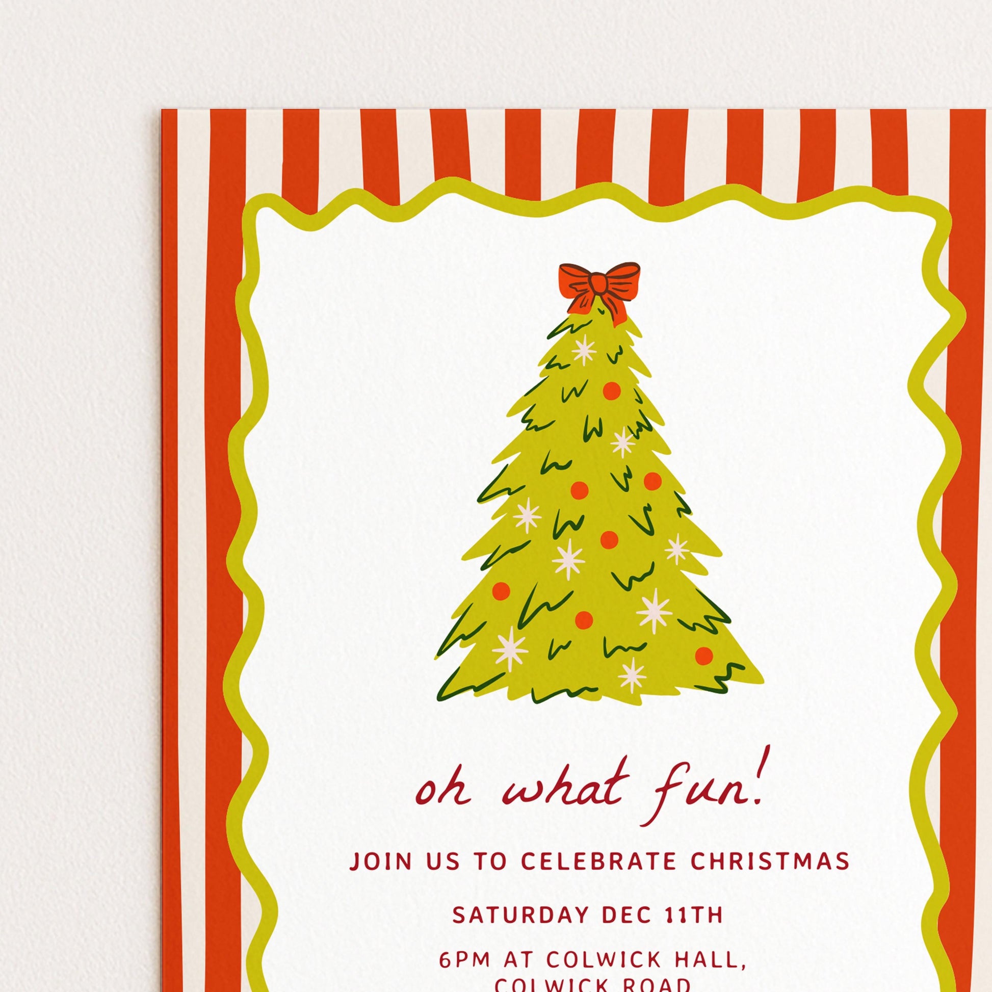 3rd Birthday Invitation Template, Printable Hand Drawn Coquette Pink and Red Editable Third Birthday Party Digital Download