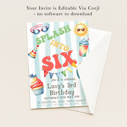 The image is a birthday invitation for a child's third birthday party.