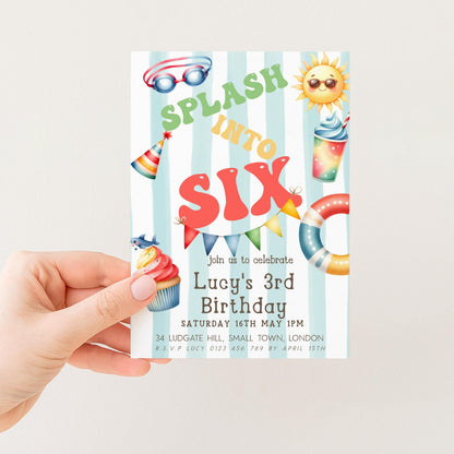 The image is a birthday invitation for a child's third birthday party.