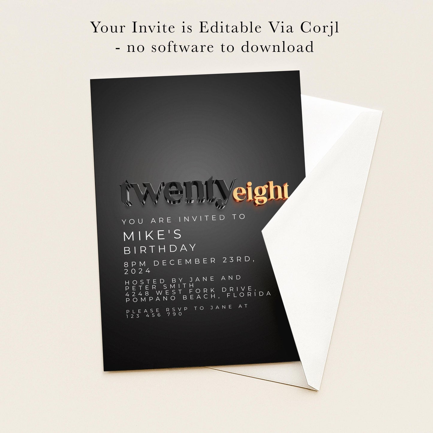 The image is a birthday invitation for Mike's birthday party.