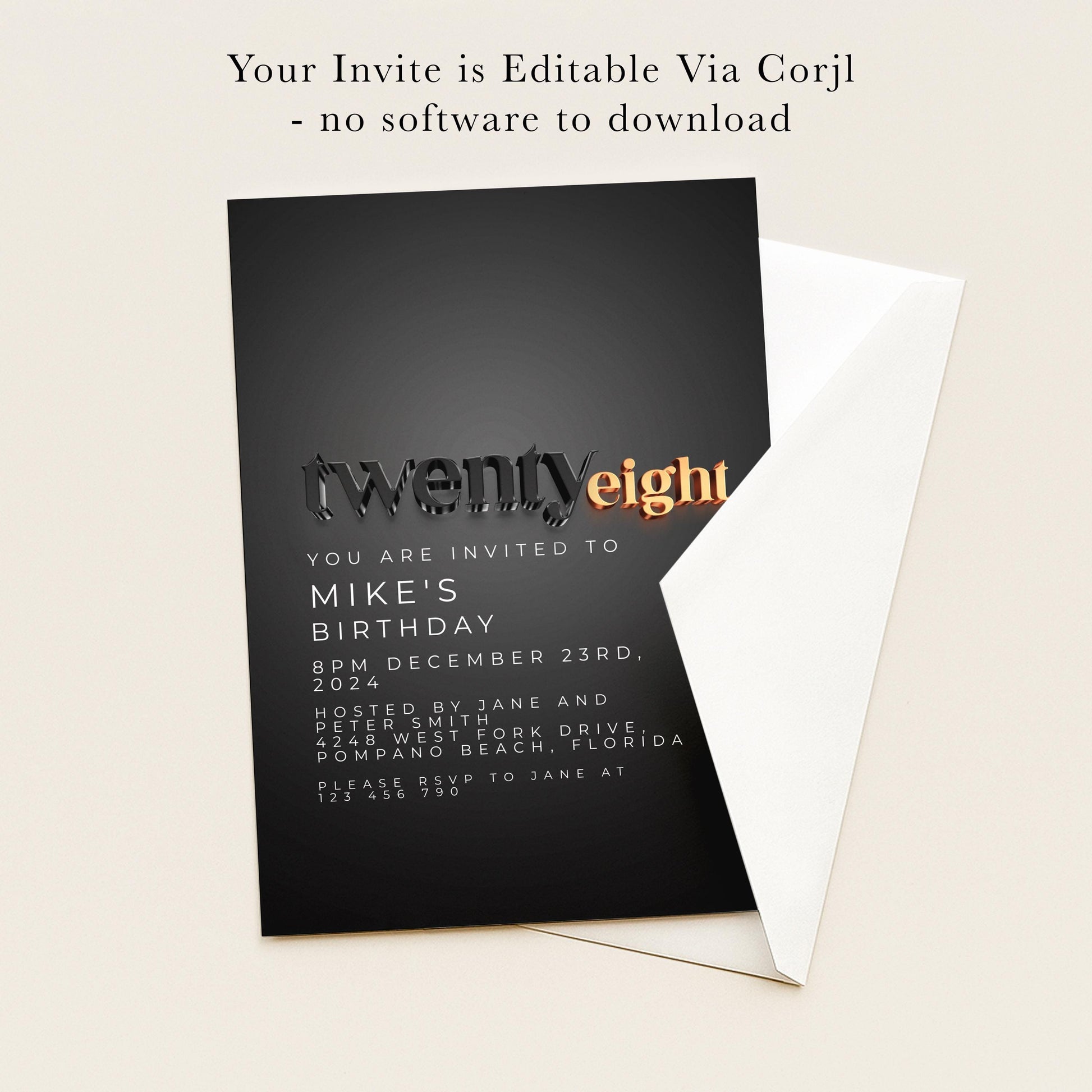 The image is a birthday invitation for Mike's birthday party.