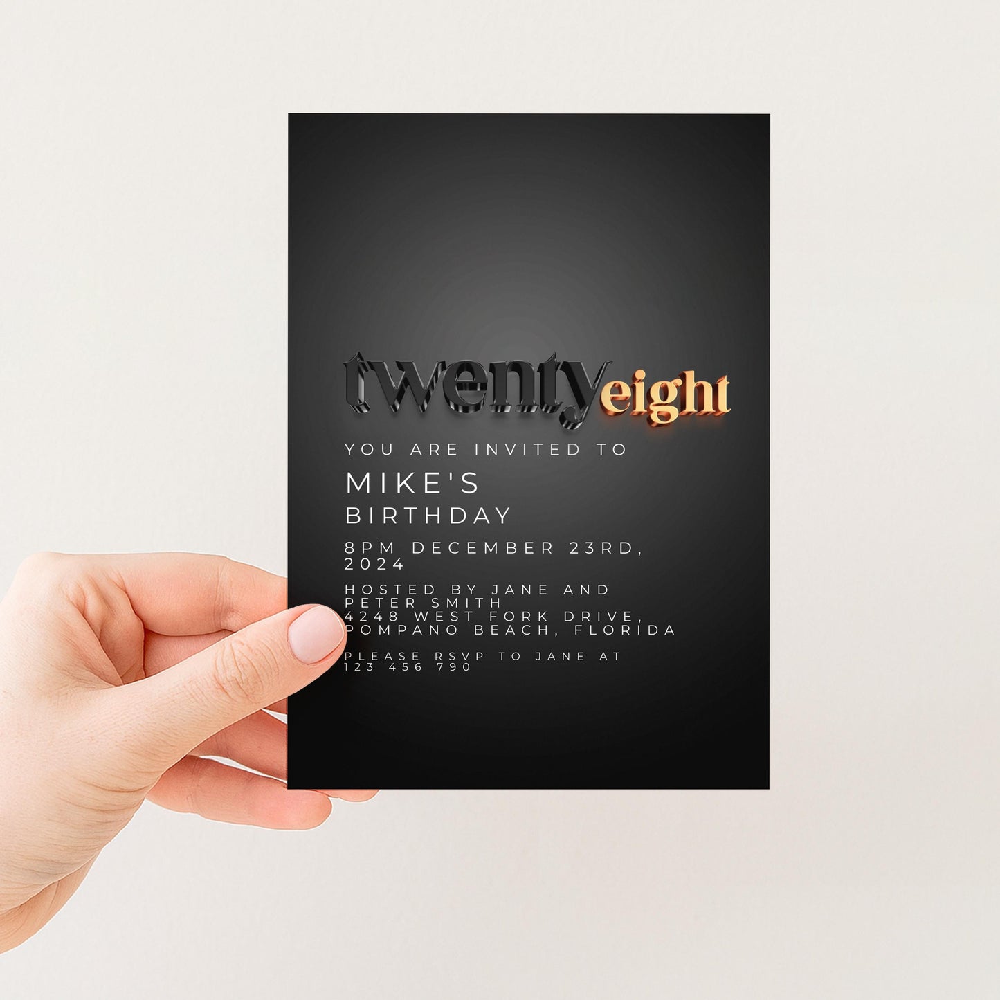 The image is a birthday invitation card for Mike's birthday party.