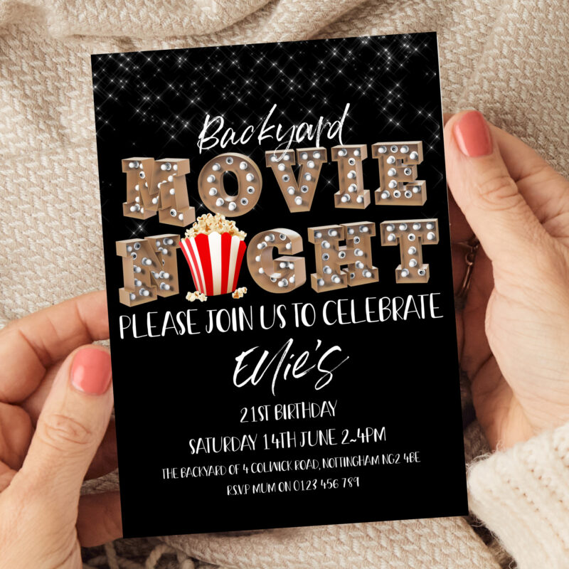 backyard movie night invite