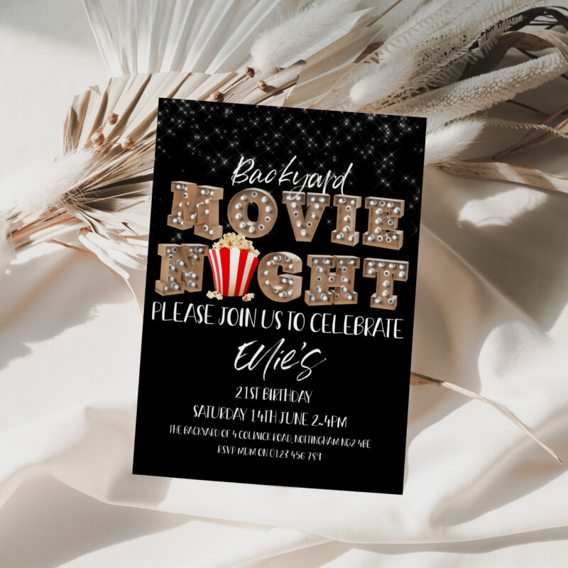 backyard movie night invite