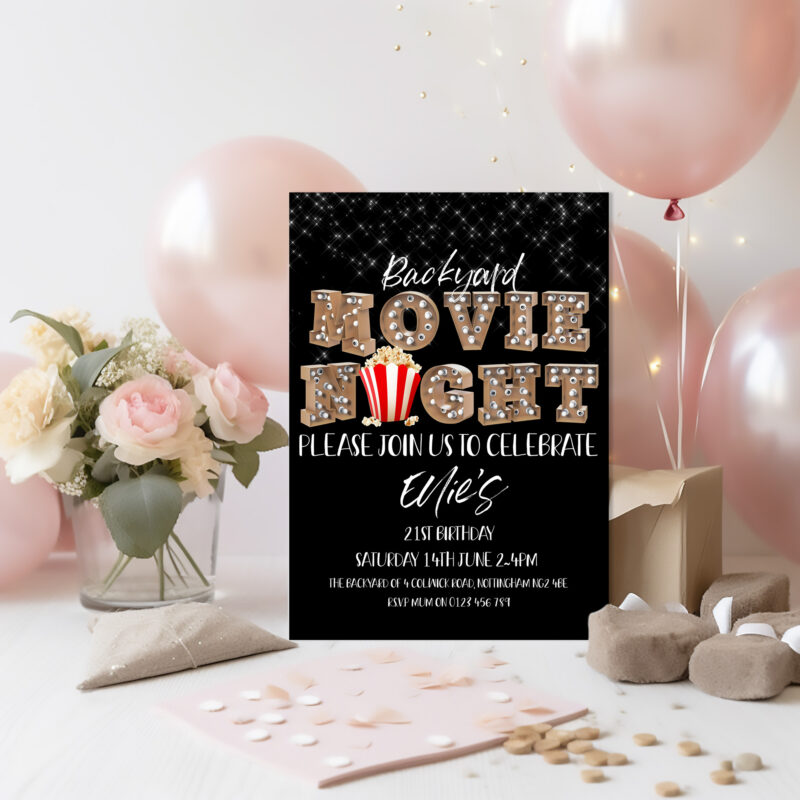 backyard movie night invite