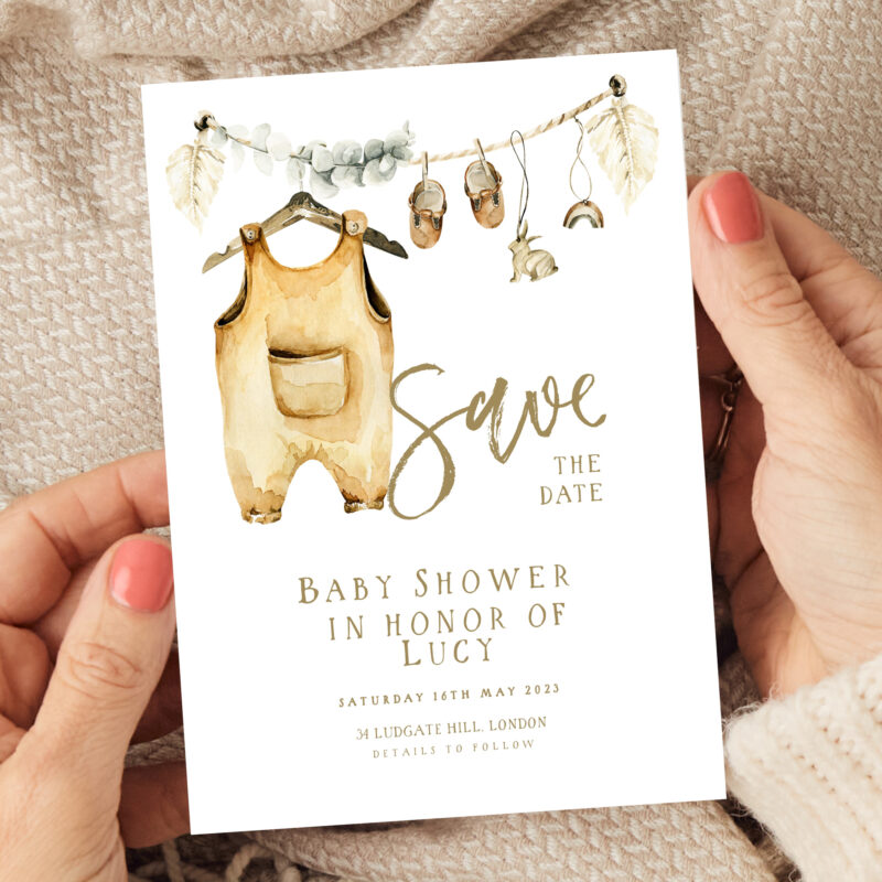 Boho Save The Date Baby Shower Corjl Invitation