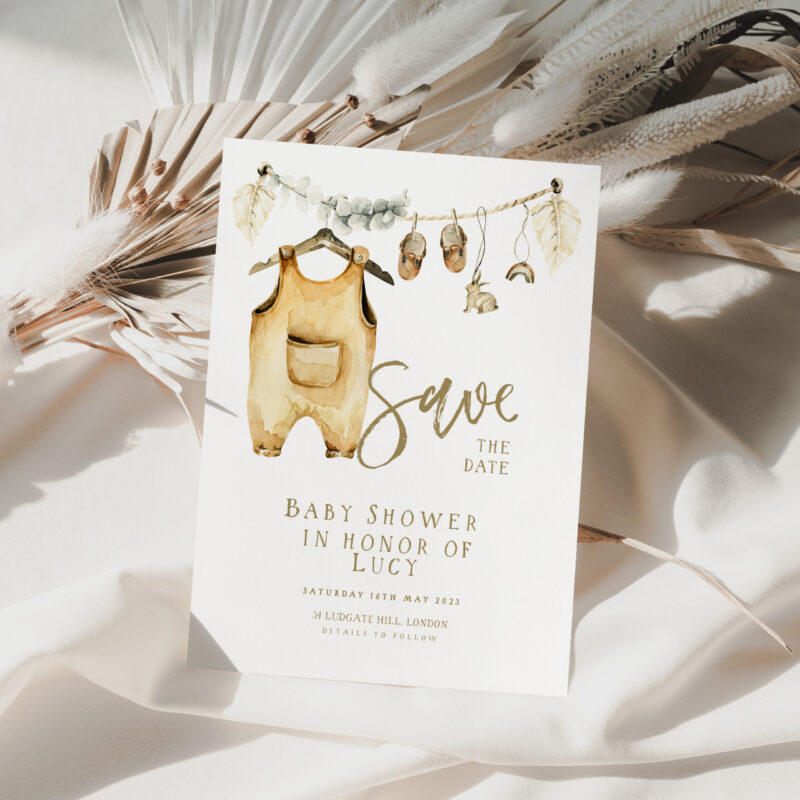 Boho Save The Date Baby Shower Corjl Invitation