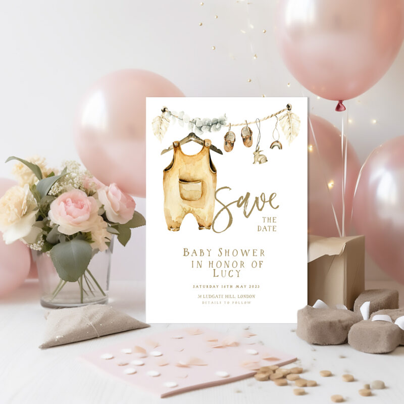 Boho Save The Date Baby Shower Corjl Invitation