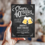 Cheers and Beers to 40 Years Corjl Invitation