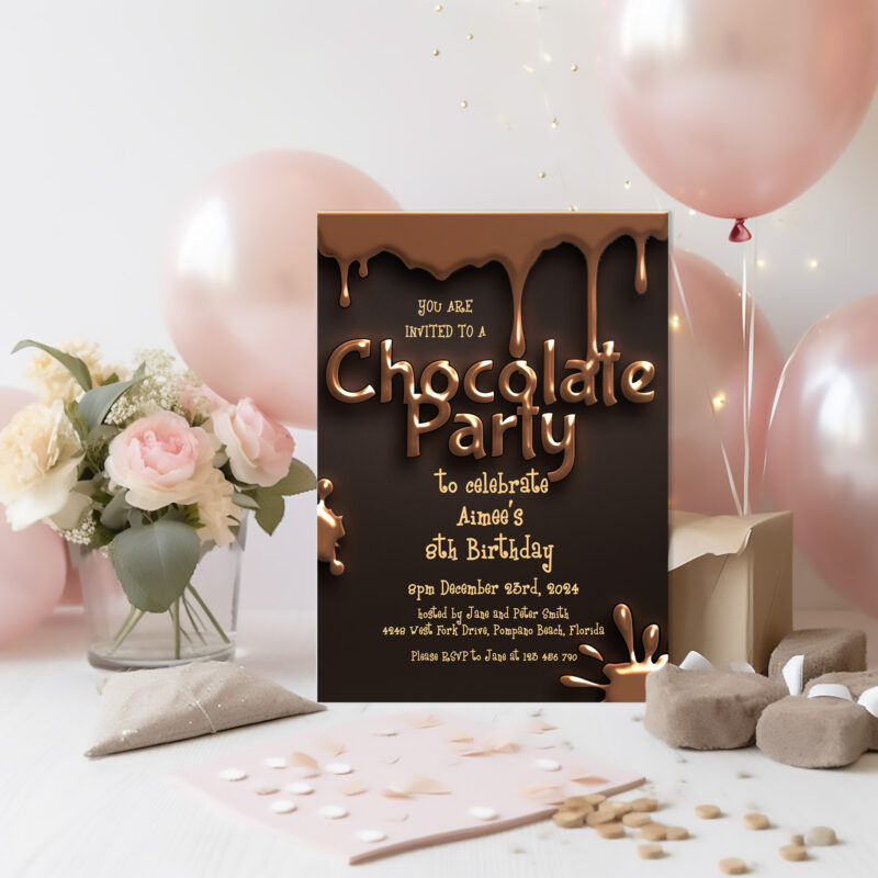 chocolate party invitation