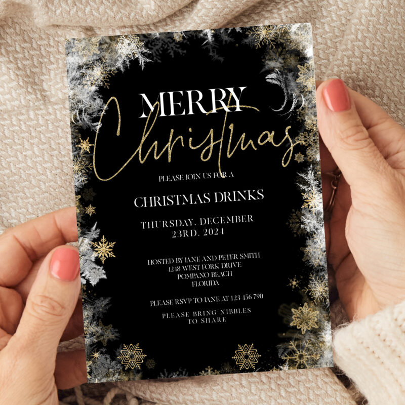 christmas drinks invite