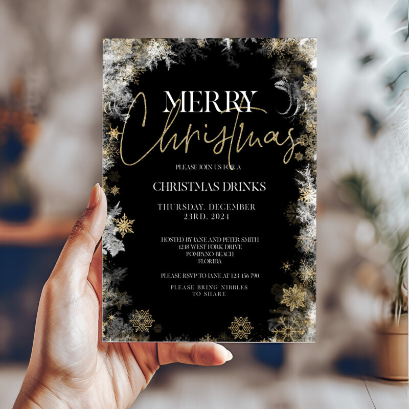 christmas drinks invite