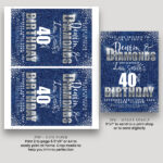 Denim and Diamonds 40th Invitation Corjl Template