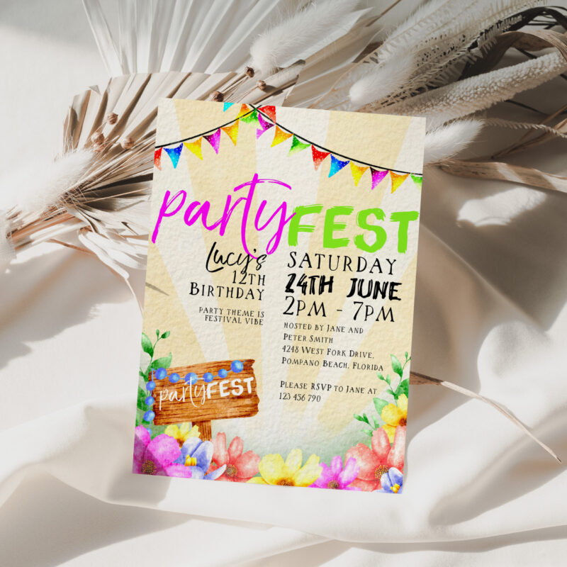 Party Fest Festival Invitation