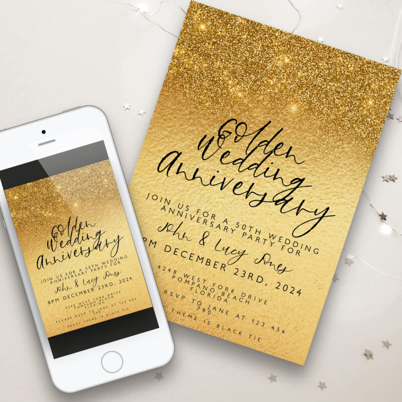 golden anniversary invite