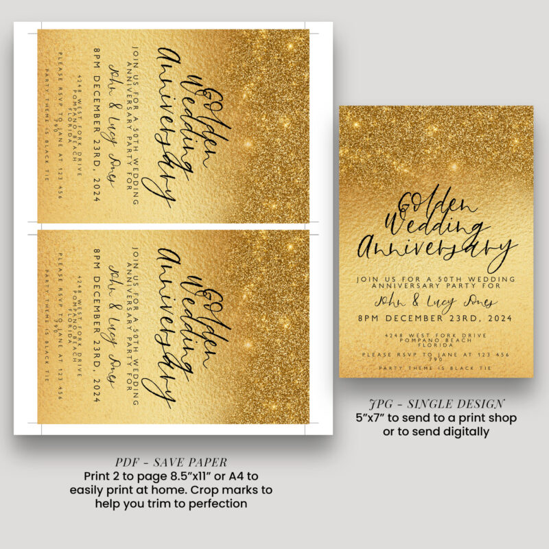 golden anniversary invite