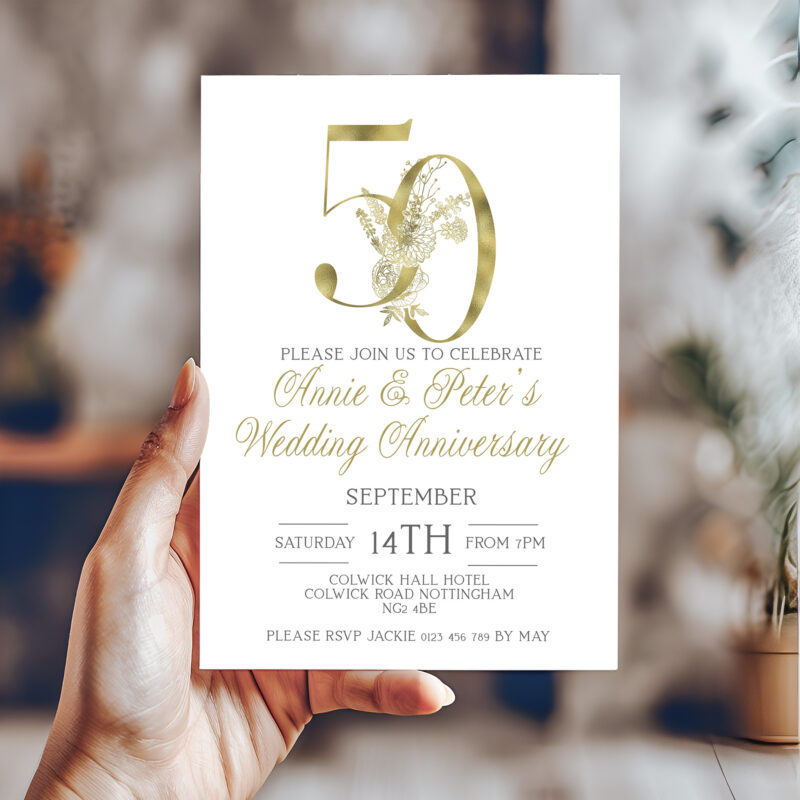 50th Wedding Anniversary Invitation