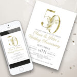 golden wedding anniversary invitation
