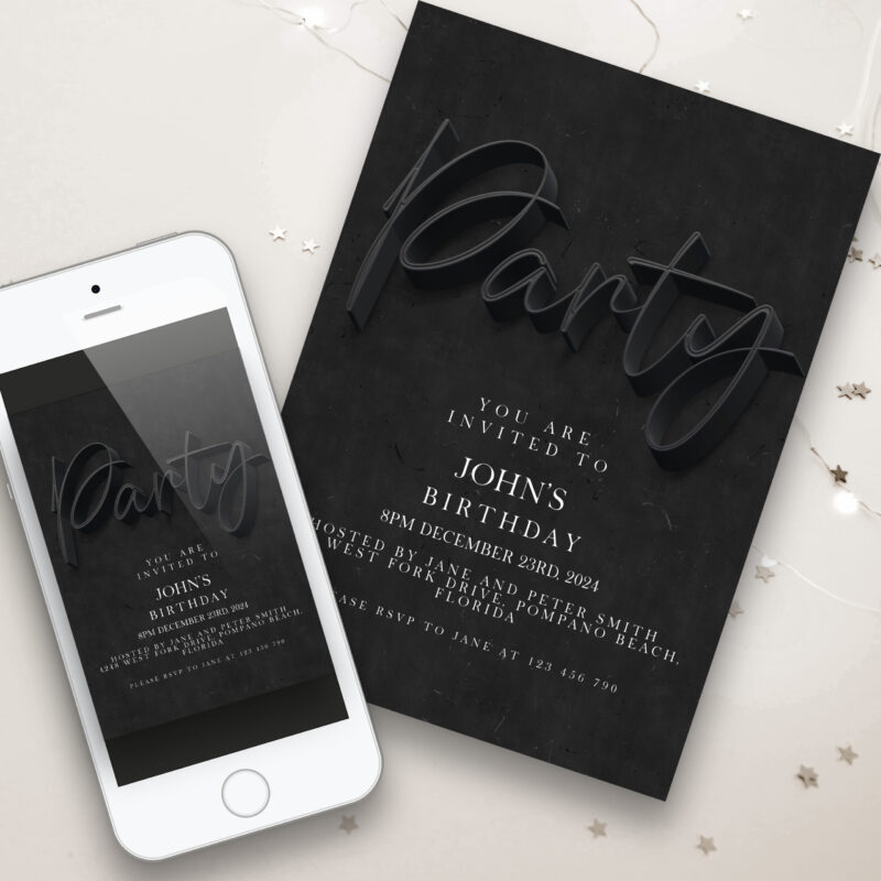 party invite for men