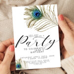 peacock feather invite