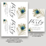 peacock feather invite