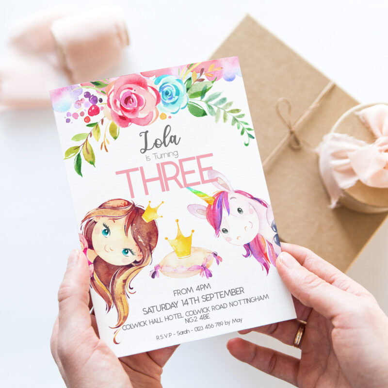 Princess and Unicorn Invitation