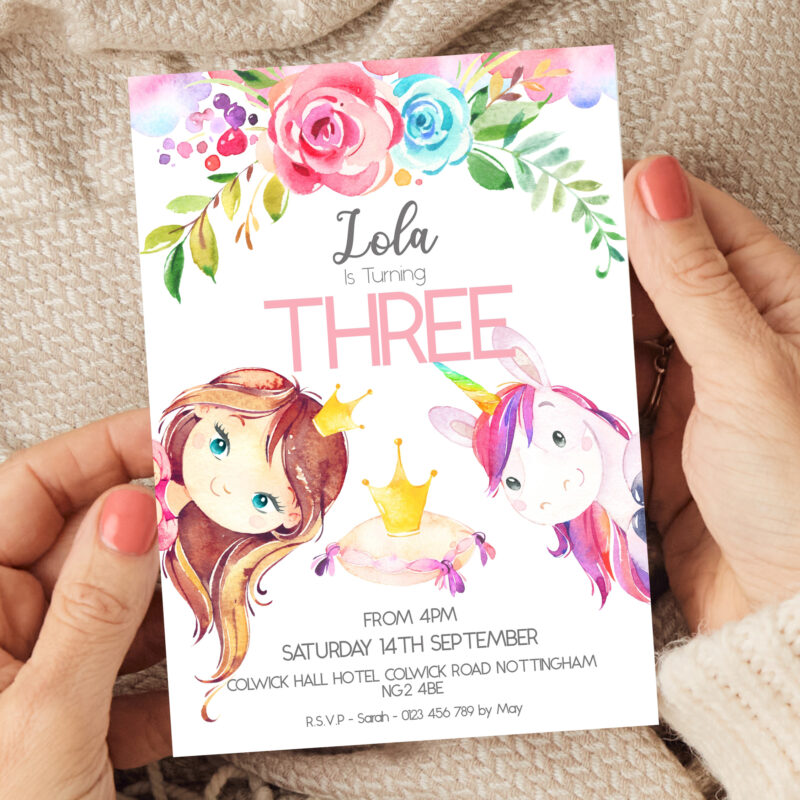 Princess and Unicorn Invitation