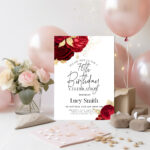red gold birthday invitation