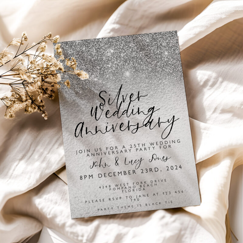 Silver Wedding Invitation