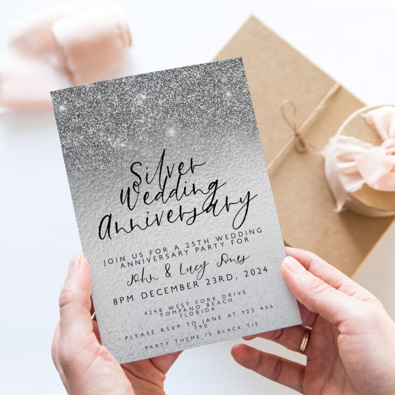 silver wedding anniversary invite