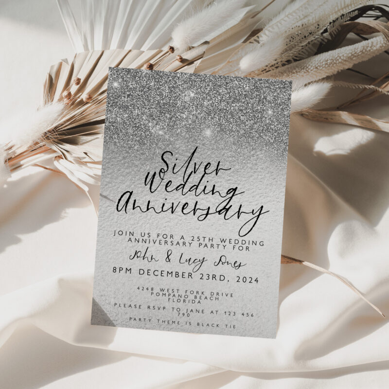 silver wedding anniversary invite