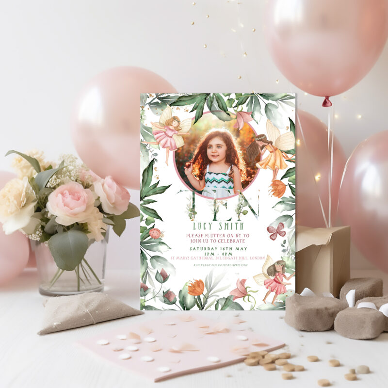 10th Fairy Birthday Photo Invitation 5