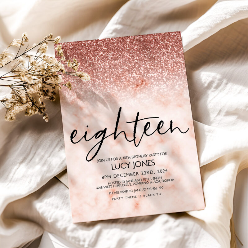 rose gold invite