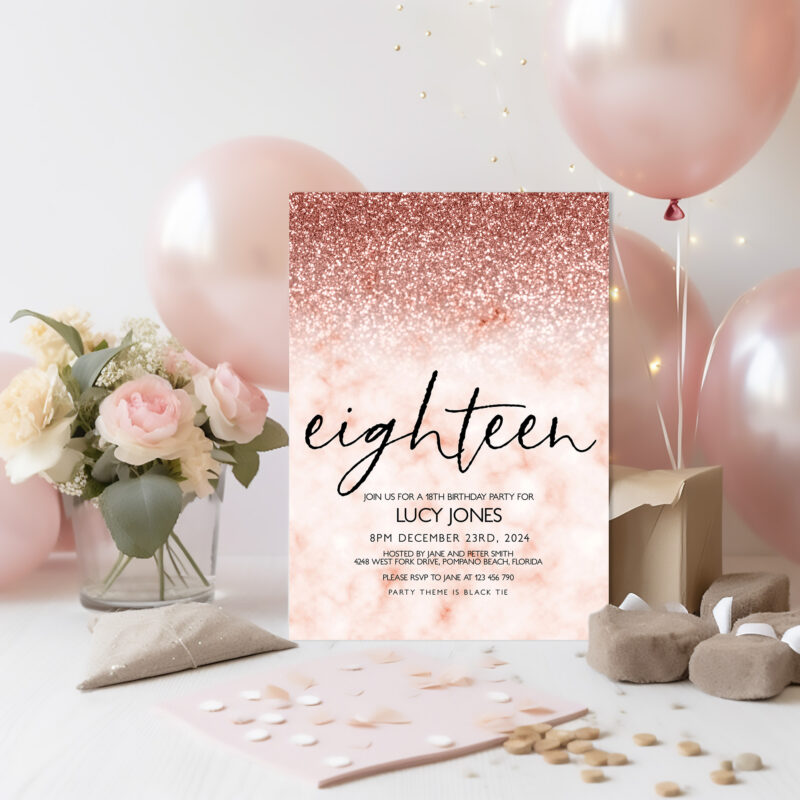 rose gold invite