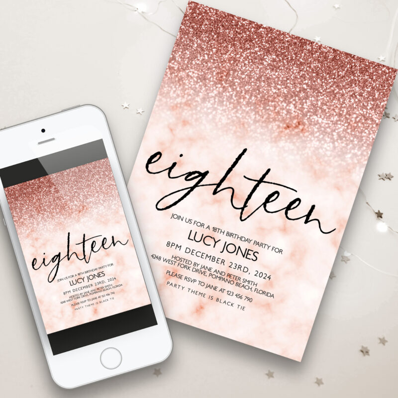 rose gold invite