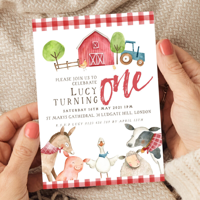 1st Birthday Farm Yard Invitation 11