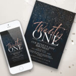 21st Glitter Birthday Invitation
