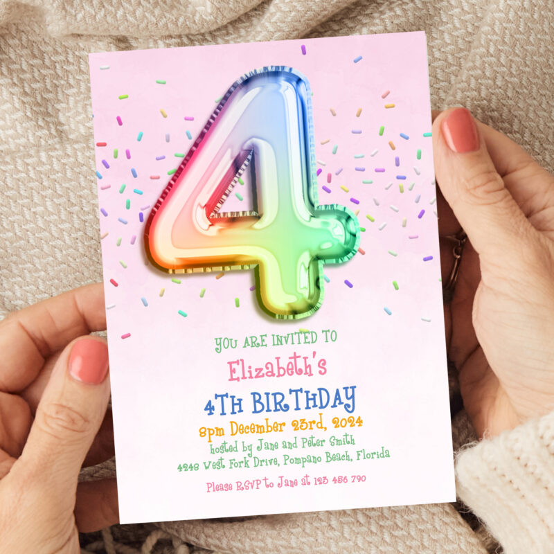 4th Birthday Invitation