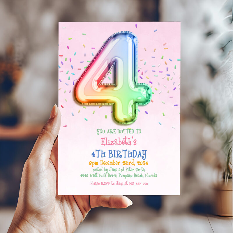 4th Birthday Invitation