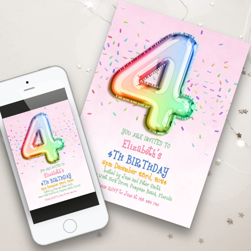 4th Birthday Invitation