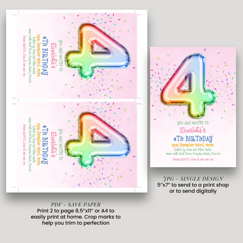 4th Birthday Invitation