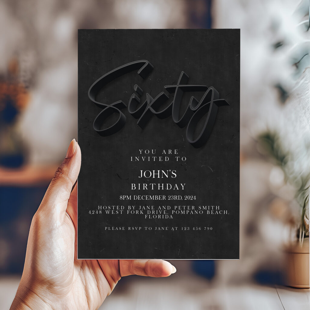 60th men's Birthday Invitation