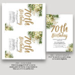 70th gold birthday invitation