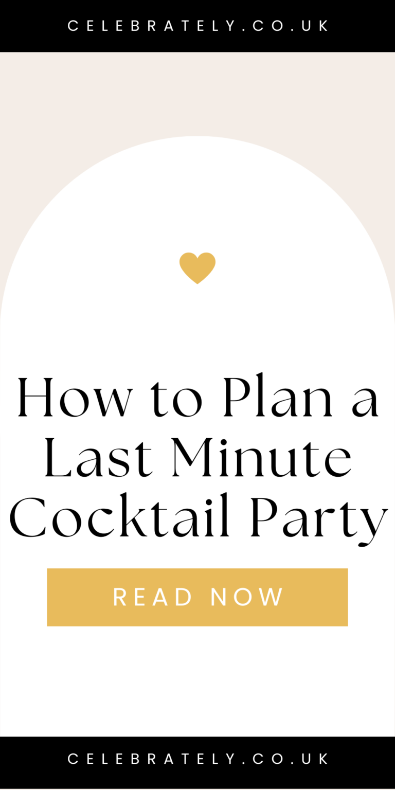 how to plan a last minute cocktail party