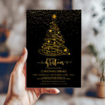 Christmas Black and Gold Invitation 6